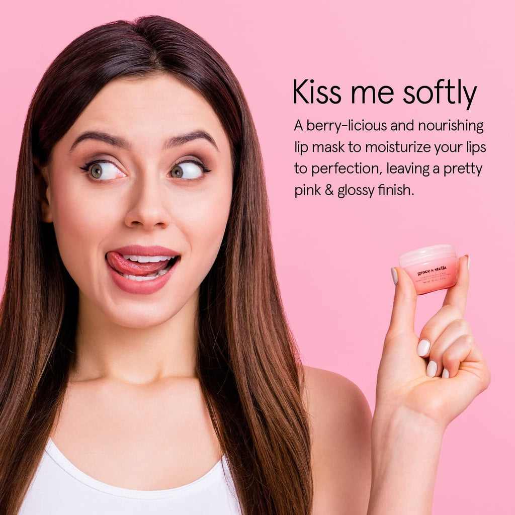 grace & stella Award Winning Lip Butter - Hydrating Lip Balm - Nourishing Lip Mask (1-pack) Travel Essentials, Travel Size Toiletries, Birthday Gifts for Women & Teens - Overnight Lip Repair - Vegan