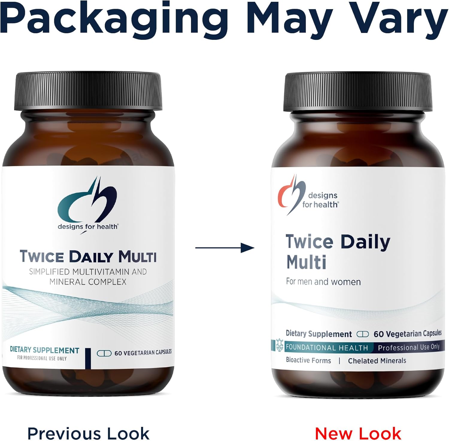 Designs for Health Methylated Multivitamin for Women & Men - Twice Daily Multimineral Supplement & Multivitamin Without Iron + Methylated B12 and Folate, Vitamin C, K, D, E + More (60 Capsules)