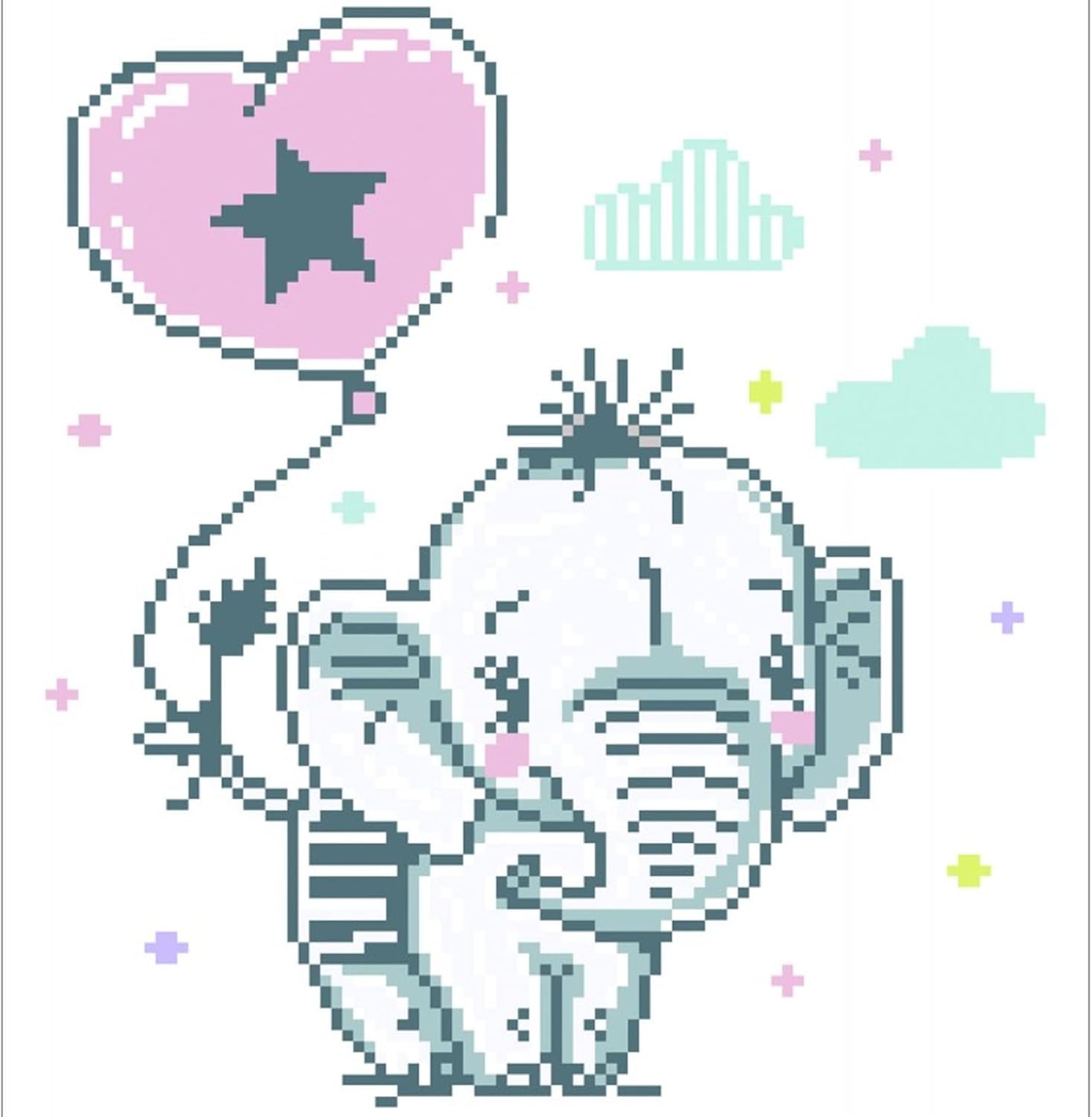 DIAMON DOT Swee Trunk Elephan Diamon Paintin Kit fo Adult Diamon Ar Kit Relaxin Creativ Craf Ki wit Dot Gem 11.8inchx11.8inch