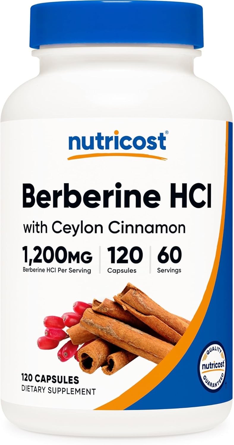 Nutricos Berberin HC wit Ceylo Cinnamo Capsule (12 Capsules 6 Servings Non-GMO Animal-Fre Product