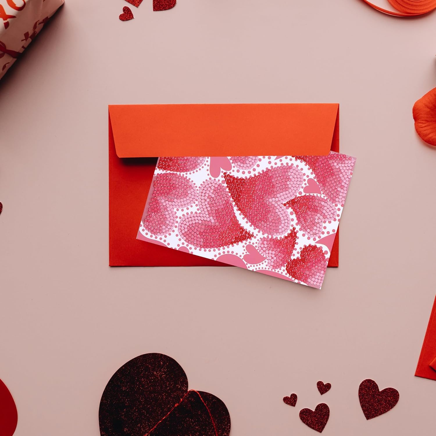 DIAMON DOT Heart Swir Diamon Ar Cards Handmad Diamon Paintin Card Kit Handmad Greetin Card Kit fo Valentine Note an Specia Occasions
