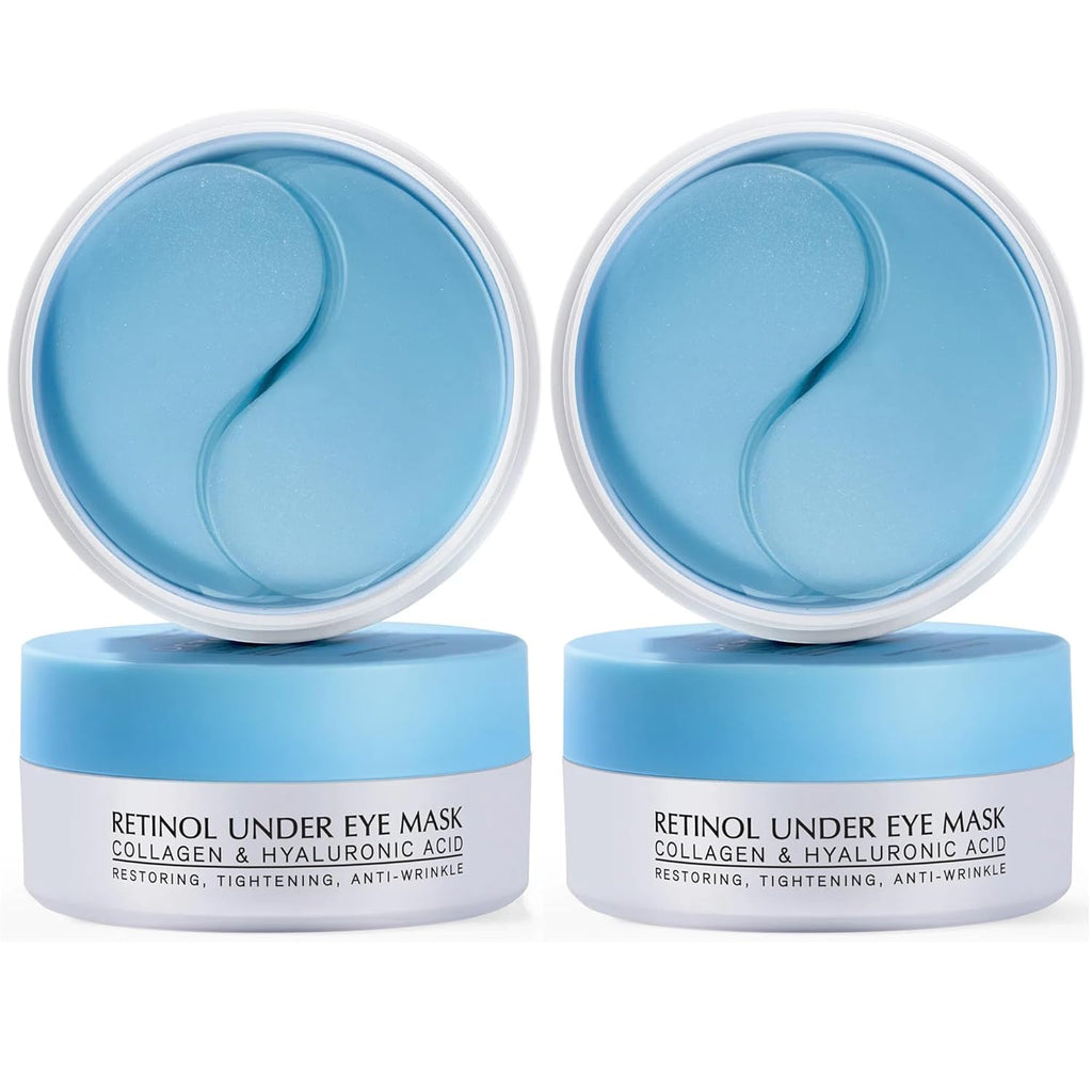 Enaskin Naturals Under Eye Patches for Dark Circles: 60 Pairs Retinol Collagen Eye Gels Mask - Reduce Wrinkles Puffy Bags - Skin Treatment Pads - Anti Aging Moisturizer For Women (Blue 2 Pack)