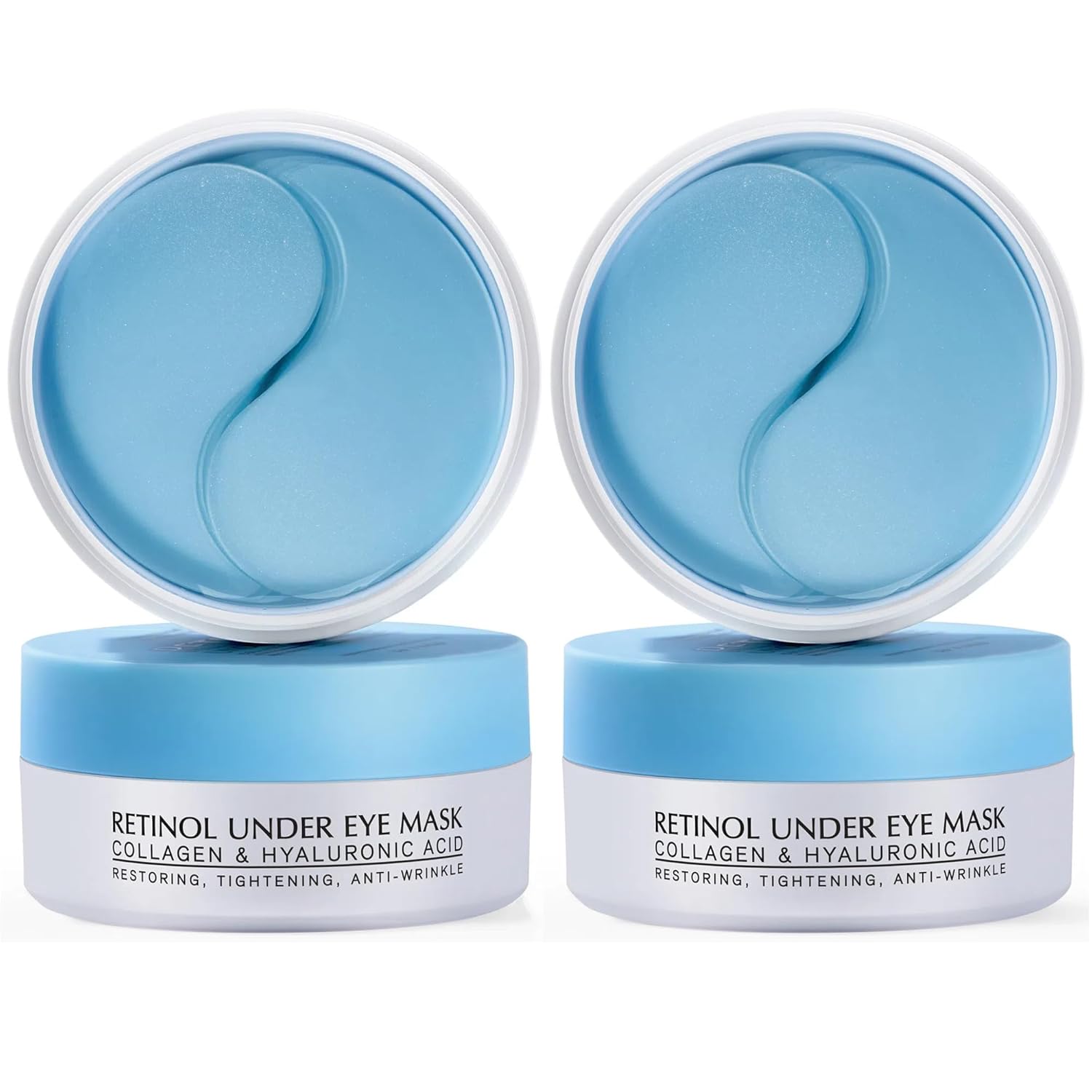 Enaskin Naturals Under Eye Patches for Dark Circles: 60 Pairs Retinol Collagen Eye Gels Mask - Reduce Wrinkles Puffy Bags - Skin Treatment Pads - Anti Aging Moisturizer For Women (Blue 2 Pack)