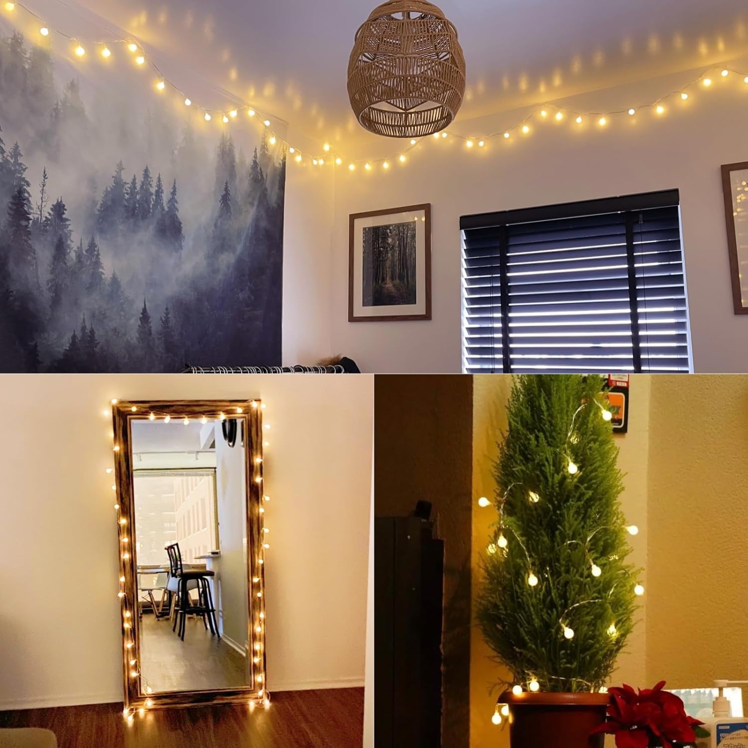 Lightin EVE Glob Strin Light Batter Operated 16.4f 5 LE Smal Bal Decorativ Fair Ligh wit Remot an Timer Hangin fo Bedroom Tee Room Dorm Teepee Balcony Campin Tent