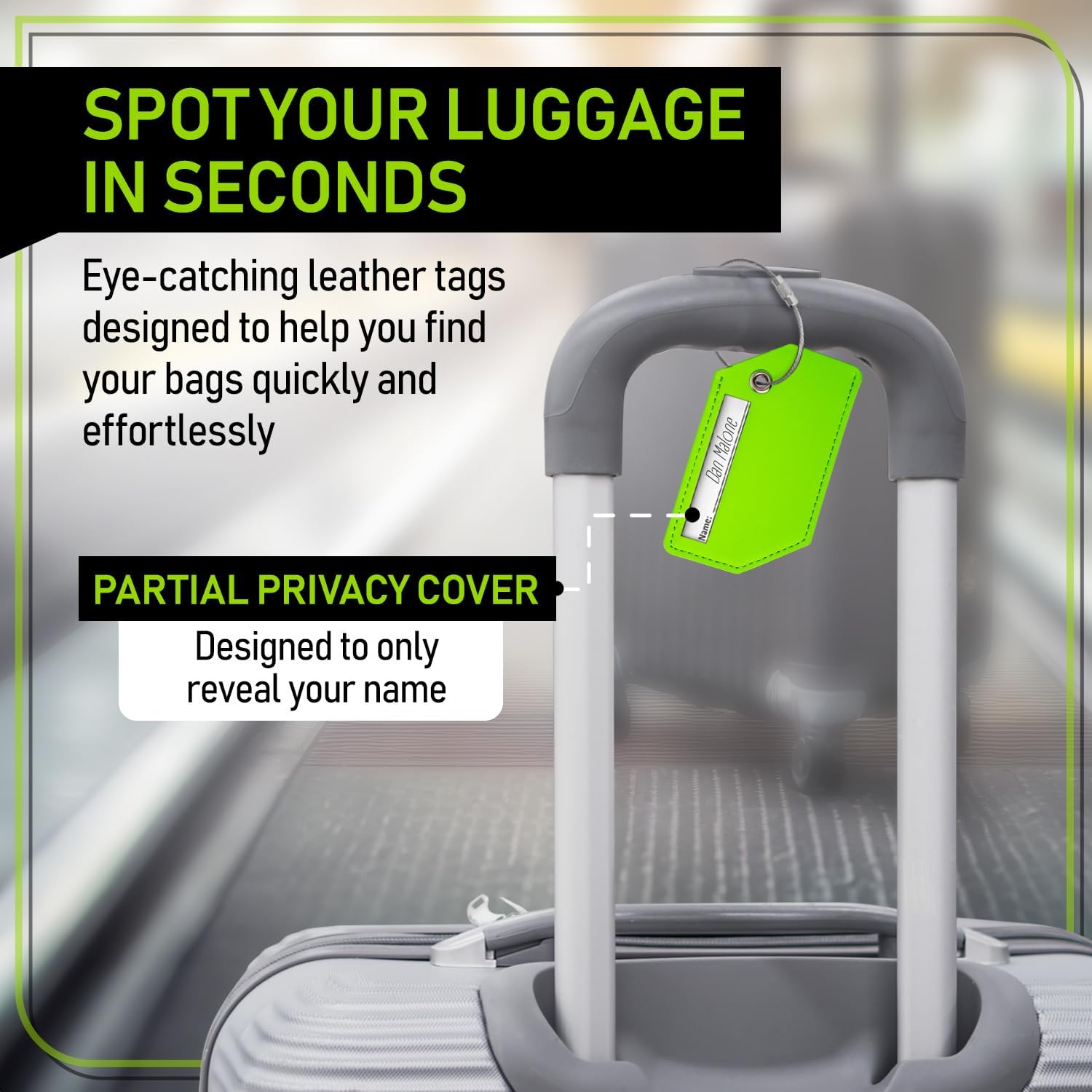 Untethered 4-Pack Luggage Tag Set | Durable Luggage Tags for Suitcases Travel Bags | Bag Tag Name ID Identifiers | Suitcase Tags for Easy Luggage Identification