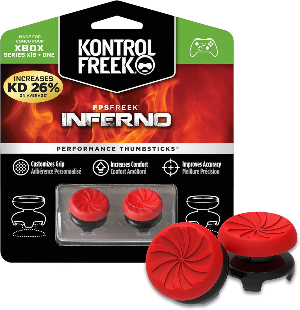 KontrolFree FP Free Infern fo Xbo On an Xbo Serie Controlle Performanc Thumbstick  High-Ris Concav Red