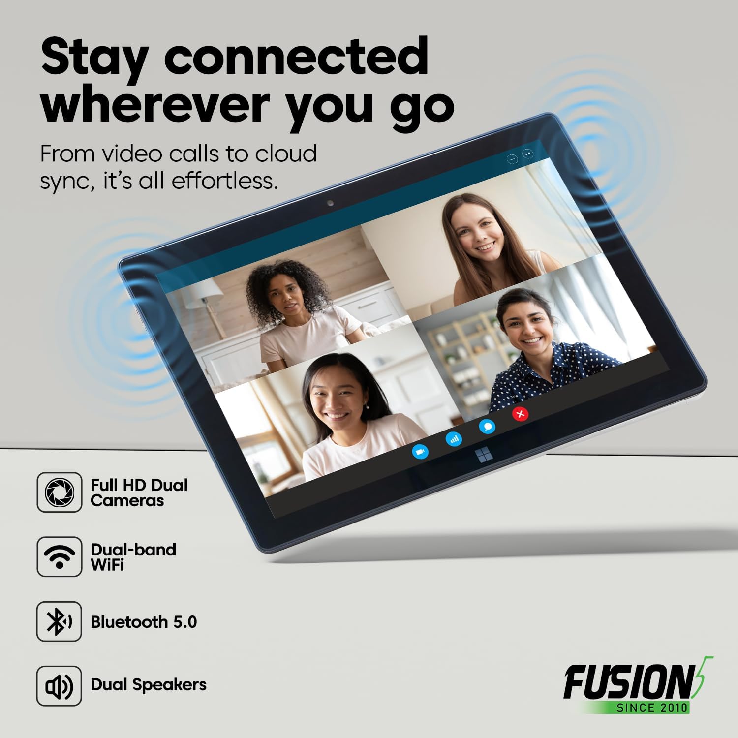 Fusion5 Built in USA 10.1¡± Windows 11 Professional Tablet PC FWIN232 PRO N5, 12GB RAM, 512GB SSD, Intel 13th Gen, Full HD Windows Tablet, USB C, HDMI - 2 Year Full Warranty with Accidental Damage