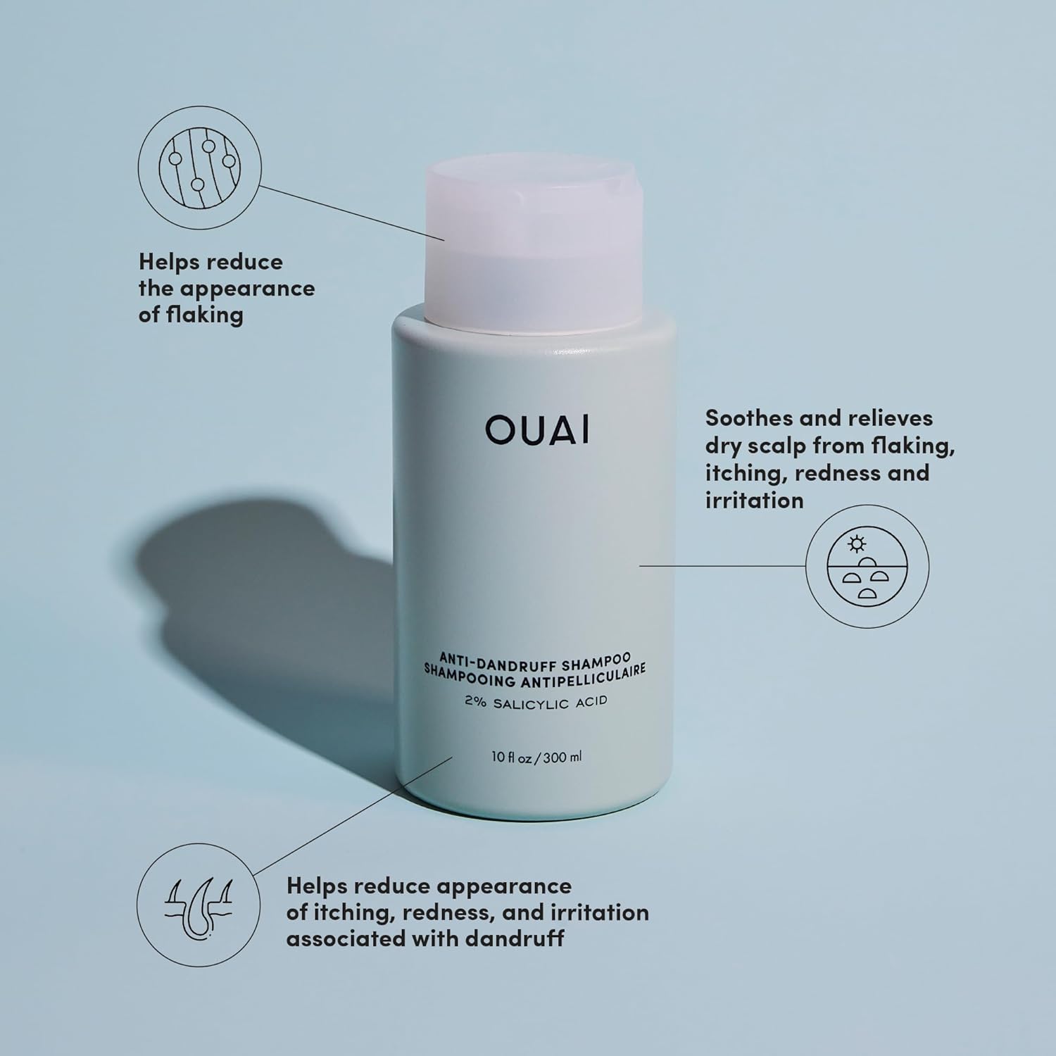 OUA Ant Dandruf Shampo Soothin Salicyli Aci Shampo fo Flaky Dr an Itch Scal Reduce Itching Rednes an Irritatio Sulfat Fre Scal Car (1 F Oz)