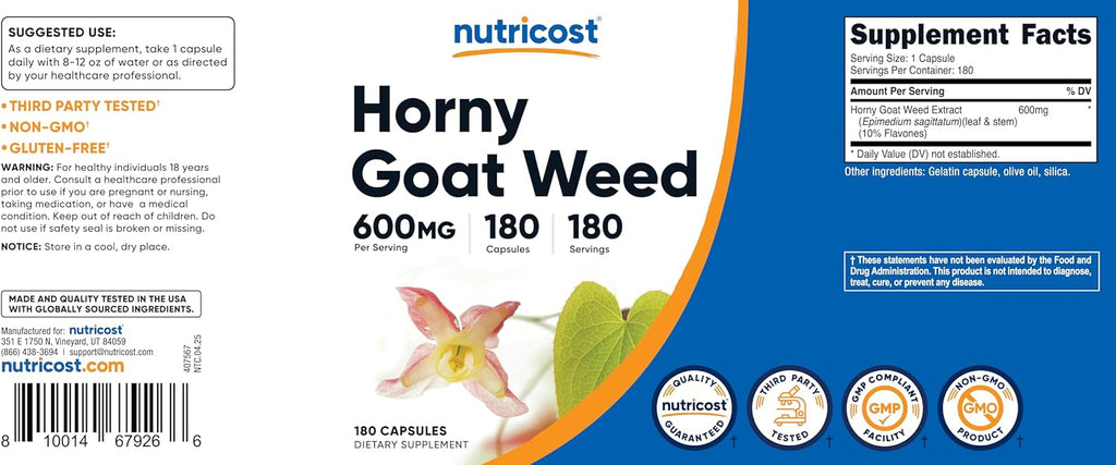 Nutricos Horn Goa Wee Extrac (Epimedium 18 Capsules 18 Servings 600m Pe Capsule