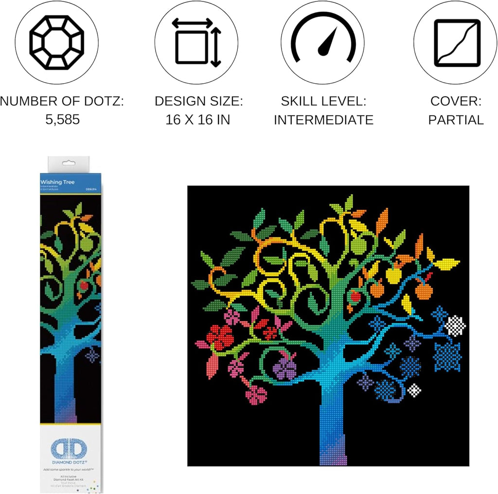 DIAMON DOT Wishin Tre Natur Diamon Paintin Kit fo Adult Diamon Ar Kit Relaxin Creativ Craf Ki wit Dot Gem 16inchx16inch