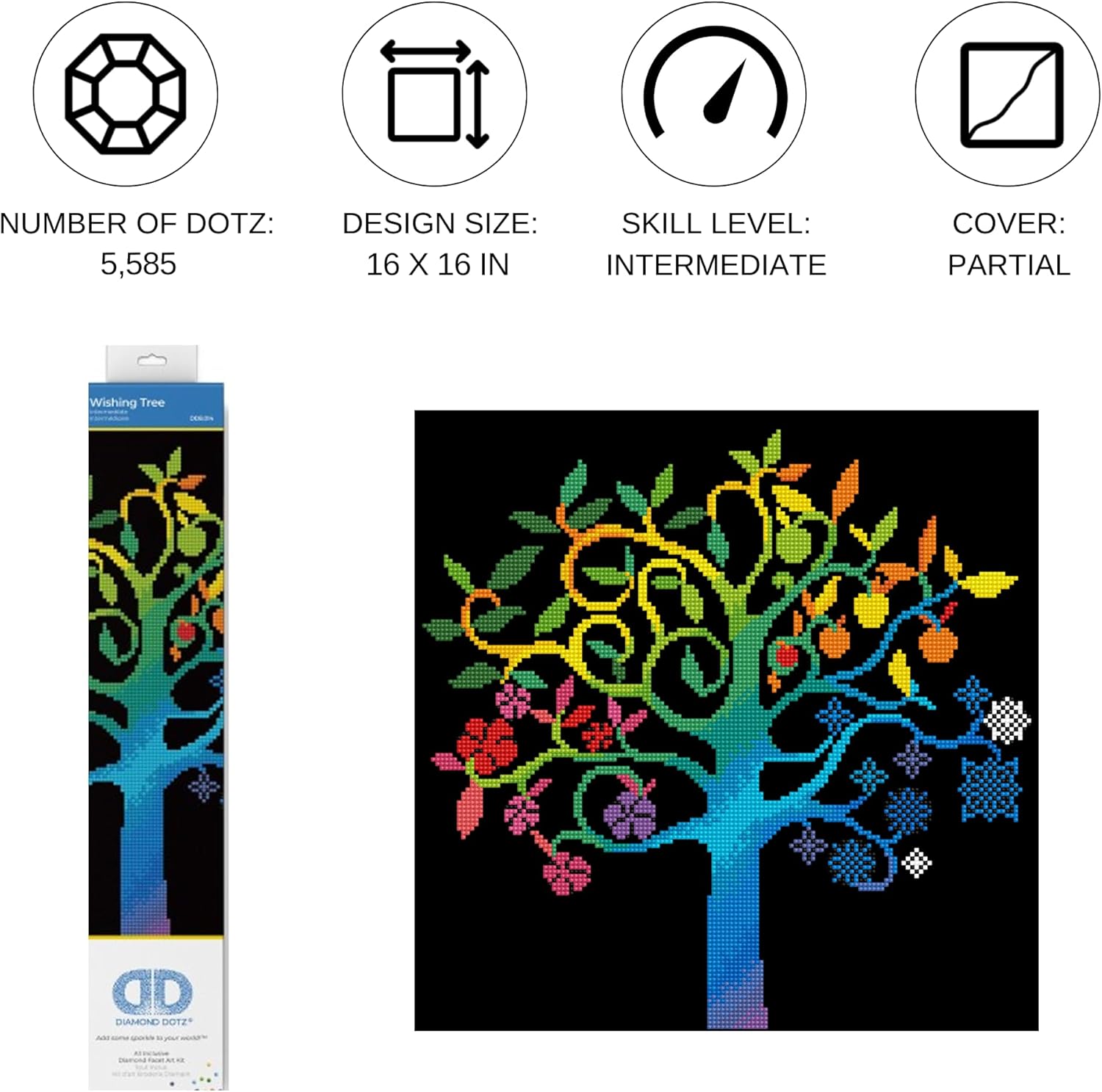 DIAMON DOT Wishin Tre Natur Diamon Paintin Kit fo Adult Diamon Ar Kit Relaxin Creativ Craf Ki wit Dot Gem 16inchx16inch