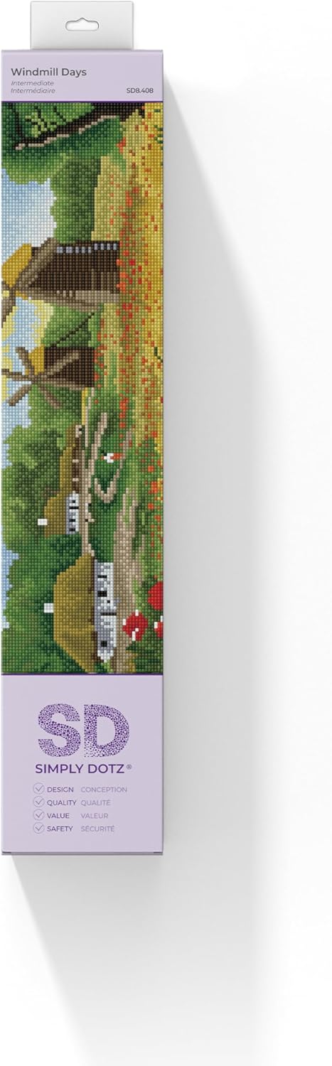 DIAMON DOT Windmil Day Landscap Diamon Paintin Kit fo Adult Diamon Ar Kit Relaxin Creativ Craf Ki wit Dot Gem 16.5inchx20.5inch