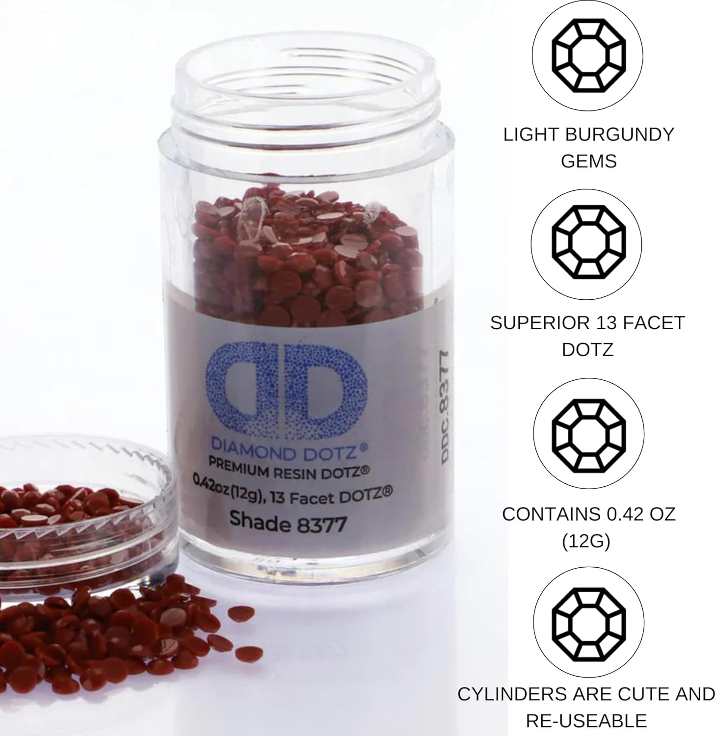 Diamon Dot 2.8M 12 Cylinde Ligh Burgund Freestyl Diamon Paintin Beads Diamon Ar Beads Replacemen Drills Loos Gem fo DI Craft an Ar Projects