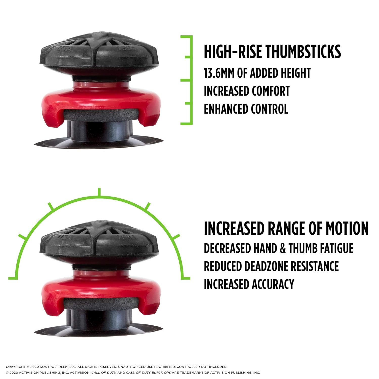 KontrolFree Cal o Duty Blac Op Col Wa Performanc Thumbstick fo PlayStatio (PS4 an PlayStatio (PS5  High-Rise Conve Black/Red