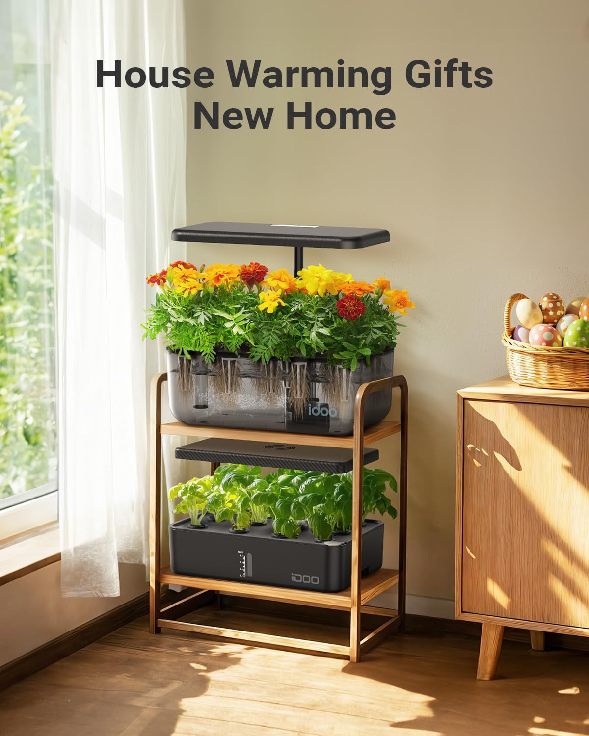 iDO Hydroponic Growin Syste Ki 1 Pods Christma Gift Gardenin Gift fo Wome Mo Da Kids Indoo Her Garde wit LE Gro Ligh fo Hom School Indoo Plant Goo fo Menta Health