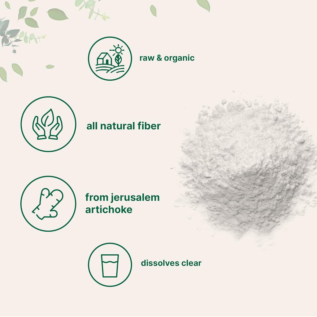 Micro Ingredients Organic Inulin FOS Fiber Powder, 2.2 lbs | Quick Water-Soluble Prebiotic | Natural Fiber for Smoothies Drinks | Vegan Friendly, Dissolves Clear