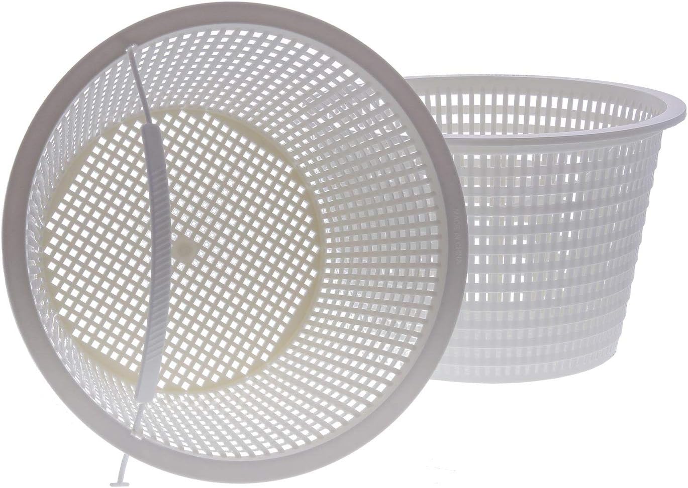 U.S. Pool Supply Swimming Pool Plastic Skimmer Replacement Basket (Set of 2) - Skimmer Basket for Inground Pool, Skim Filter Remove Leaves and Debris - 8inch Top, 5.5inch Bottom, 5inch Deep - Not Weighted