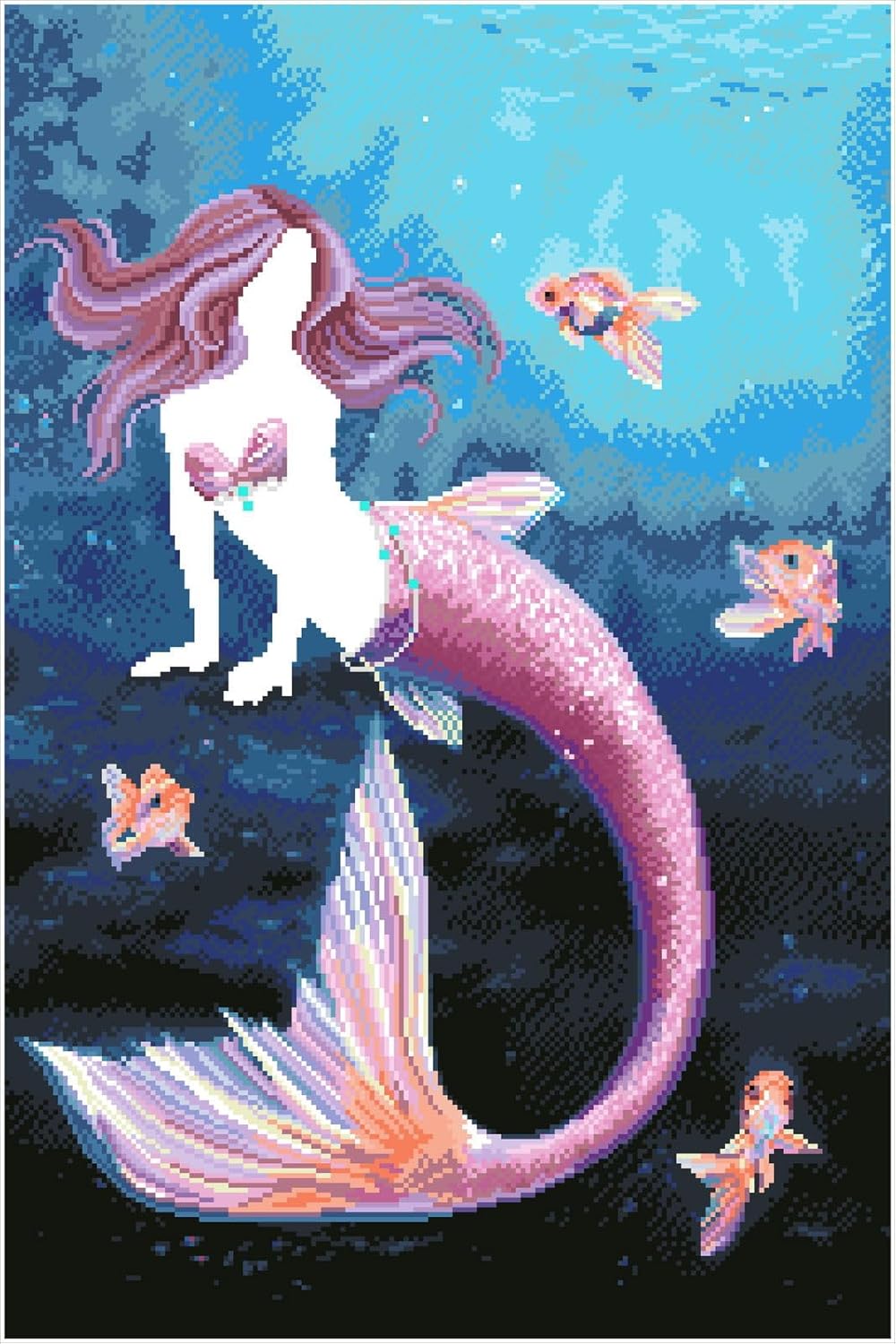DIAMON DOT Aureli Mermai Diamon Paintin Kit fo Adult Diamon Ar Kit Relaxin Creativ Craf Ki wit Dot Gem 30.7inchx20.5inch