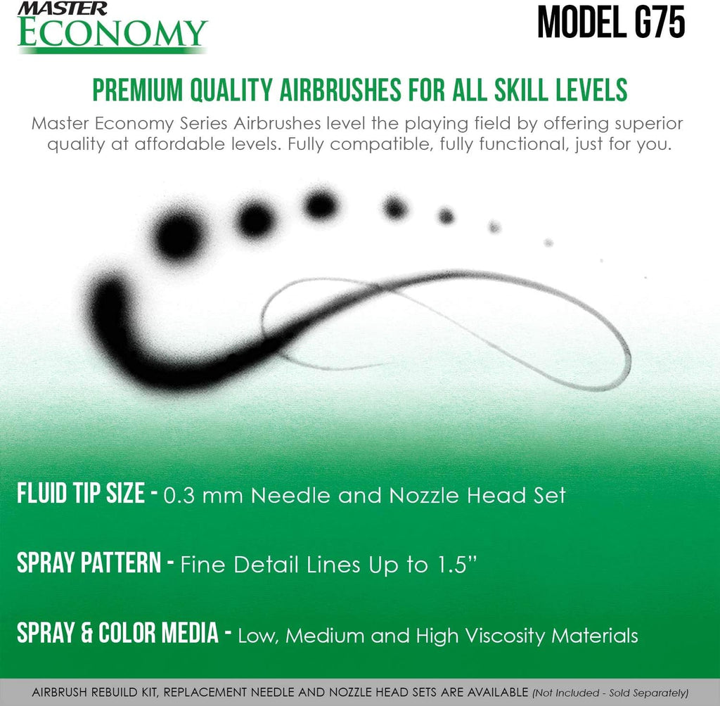 Maste Airbrus Mode G75- Universa Precisio Trigge Styl Gravit Fee Airbrush
