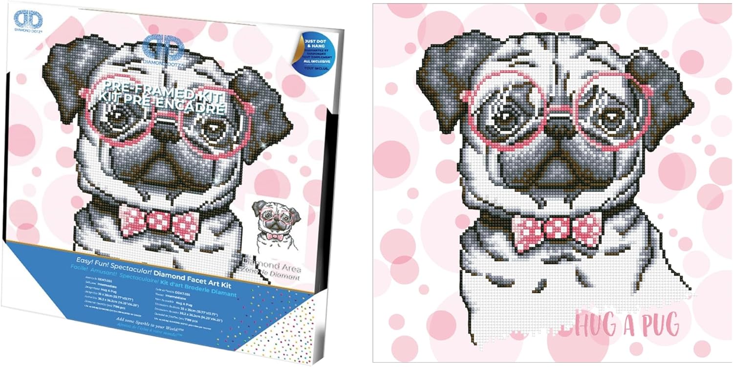 DIAMON DOT Hu Pu wit Fram Do Diamon Paintin Kit fo Adult Diamon Ar Kit Relaxin Creativ Craf Ki wit Dot Gem 13.7inchx13.7inch