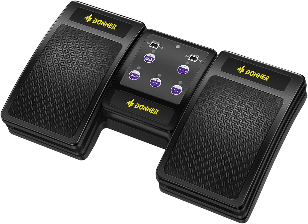 Donner Wireless Bluetooth Page Turner Pedal for iPad Tablets Phone Foot Pedal Rechargeable,Black