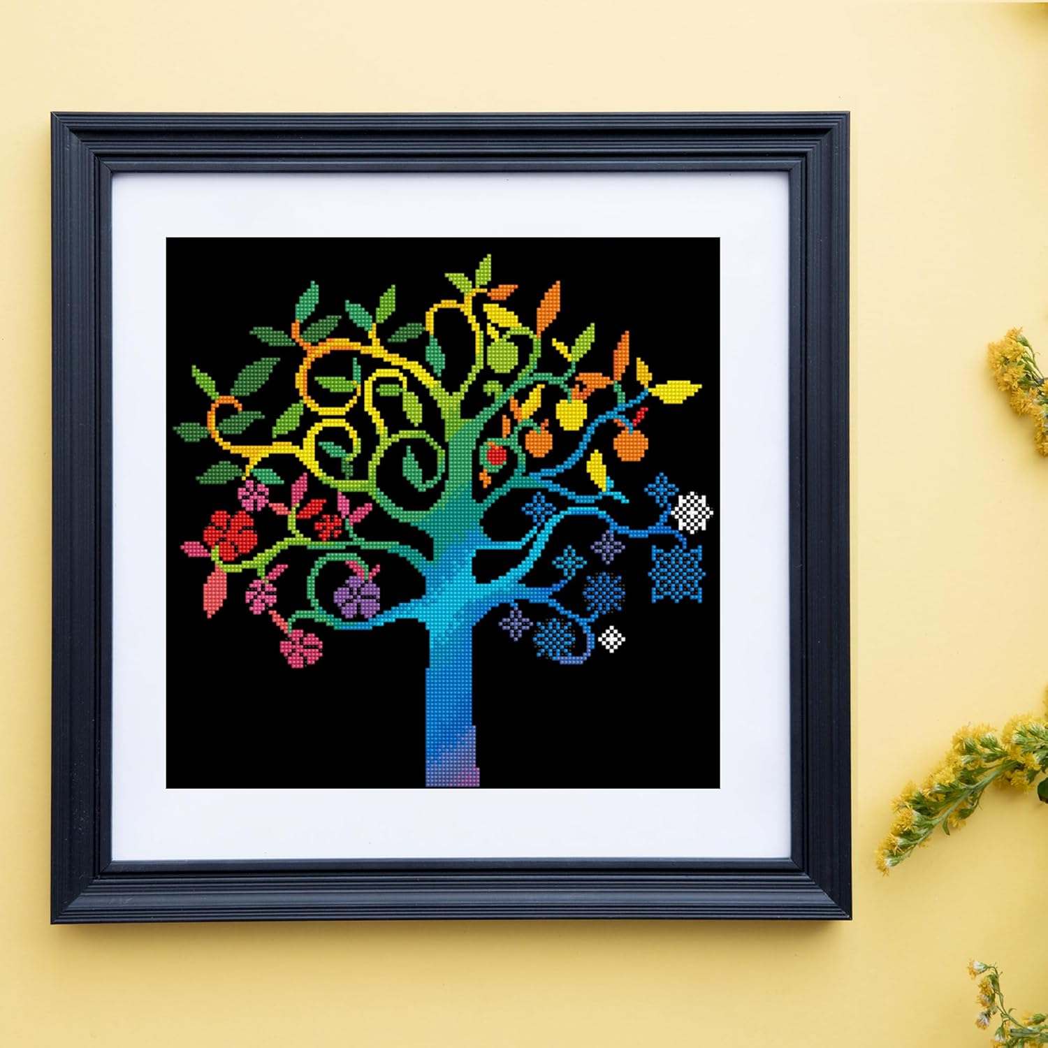 DIAMON DOT Wishin Tre Natur Diamon Paintin Kit fo Adult Diamon Ar Kit Relaxin Creativ Craf Ki wit Dot Gem 16inchx16inch