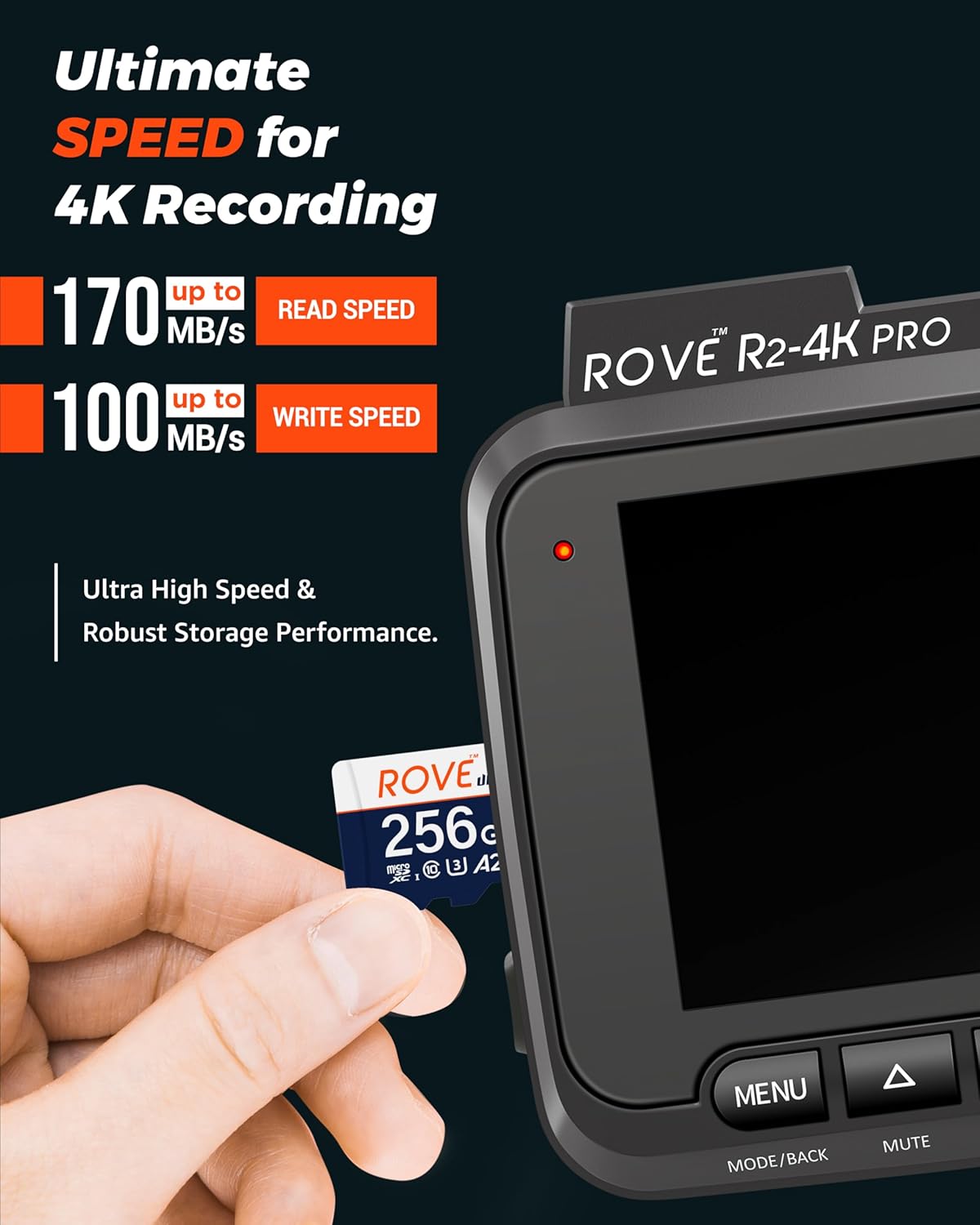 Ultimate Micro SD Card microSDXC 256GB Memory Card with USB 3.2 Type C Card Reader 170MB/s C10, U3, V30, 4K, A2 for Dash Cam, Android Smart Phones, Tablets, Games