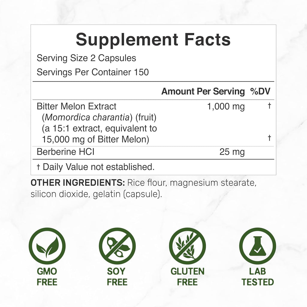 Bitte Melo wit Berberin Supplemen 15,000m Pe Serving 30 Capsule 15: Wil Bitte Melo Frui Extrac Berberin HC Thir Part Teste Plan Based Non-GMO