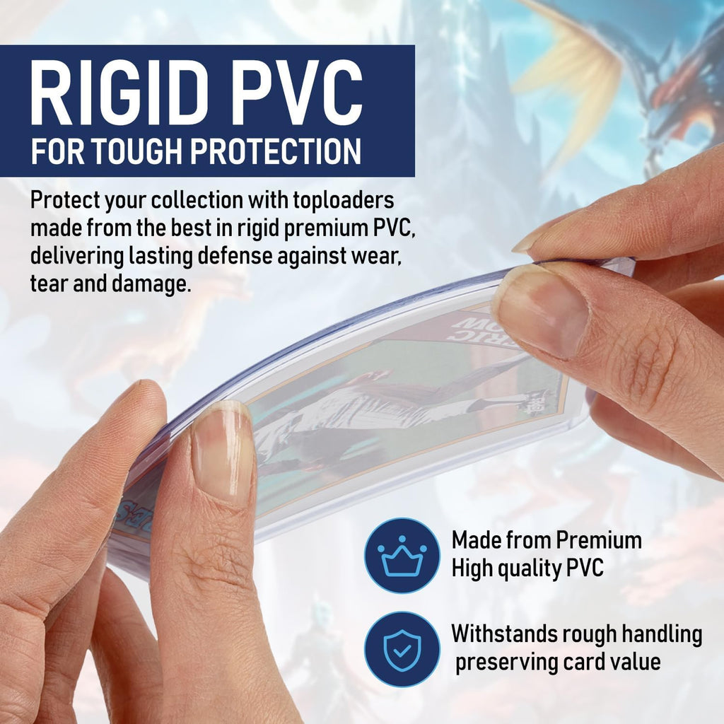 Premium Seamless 20PT - 360PT Thick Top Loaders for Cards | Top Loader Card Holder, Baseball Card Sleeves Hard Plastic, Hard Trading Cards Sleeves, TCG Sports Sleeve Hards, Toploader Clear Plastic.