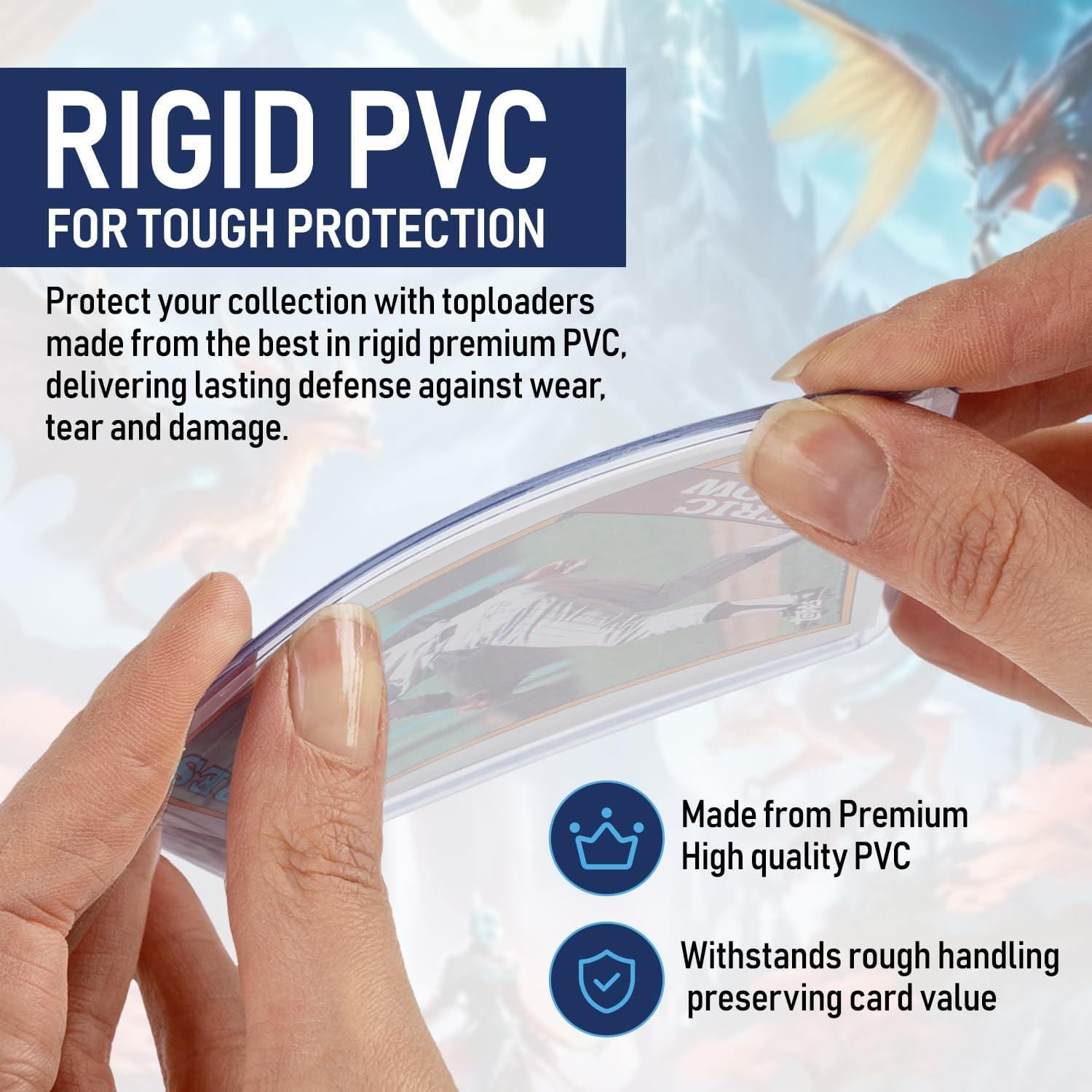 Premium Seamless 20PT - 360PT Thick Top Loaders for Cards | Top Loader Card Holder, Baseball Card Sleeves Hard Plastic, Hard Trading Cards Sleeves, TCG Sports Sleeve Hards, Toploader Clear Plastic.