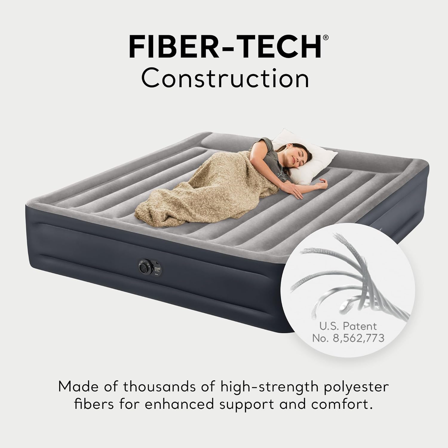 Intex King Air Mattress, Dura-Beam Plus 16.5inch Inflatable Bed with Built-in Pump