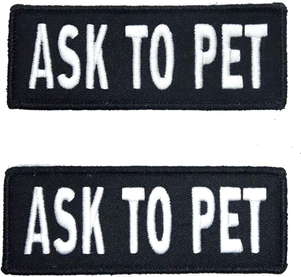 Leash Boss Service Dog Patches for Harness | Velcro Patches for Dog Harness or Vest | Do Not Pet Patch, Dog in Training, Service Dog, Emotional Support | Removable Hook and Loop Embroidered Patches