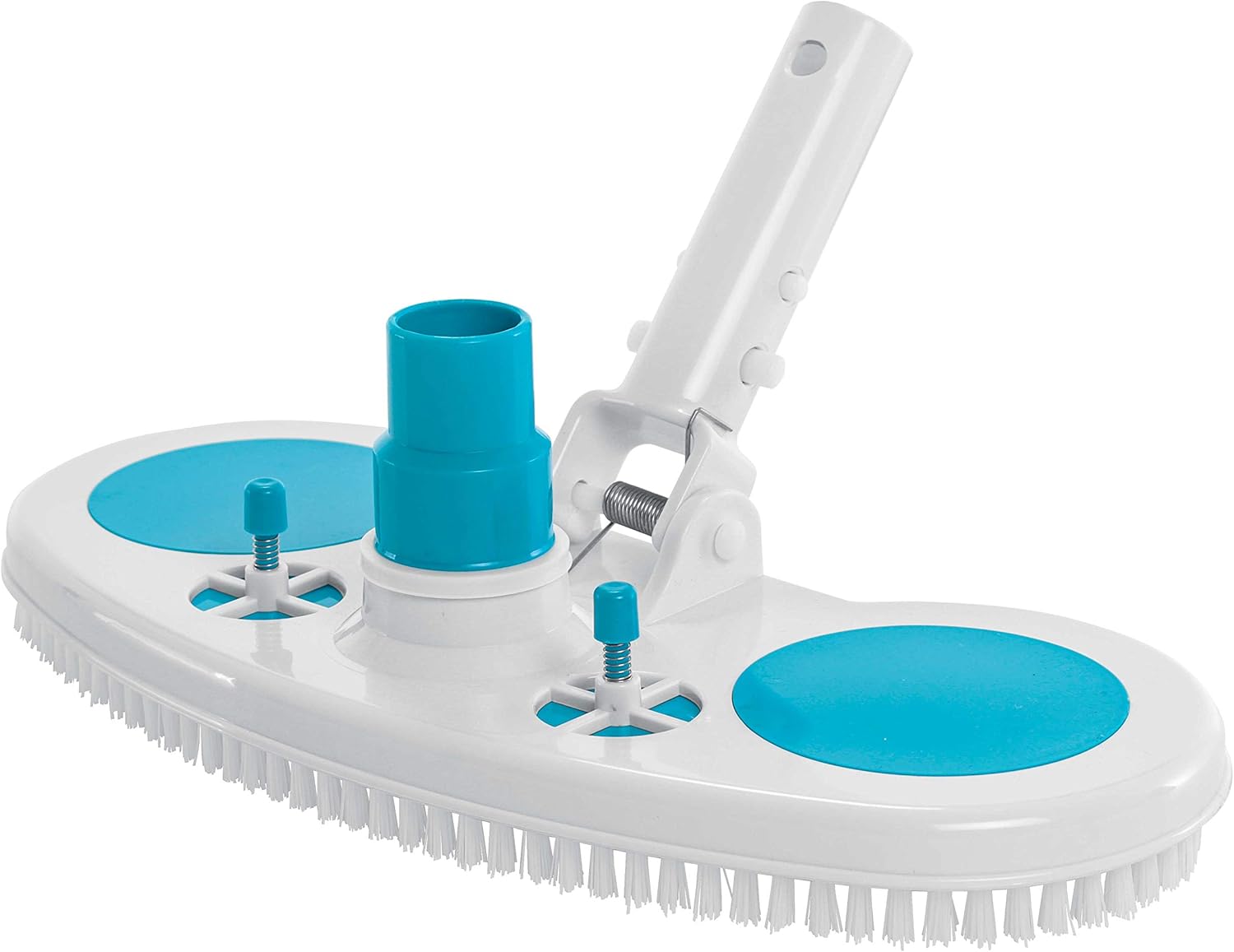 U.S. Pool Supply 13inch Weighted Pool Vacuum Head with Nylon Bristles, Swivel Hose Connection, EZ Clip Handle - Connect 1-1/4inch or 1-1/2inch Hose - Removes Debris, Cleans Floors - Safe for Vinyl Lined Pools