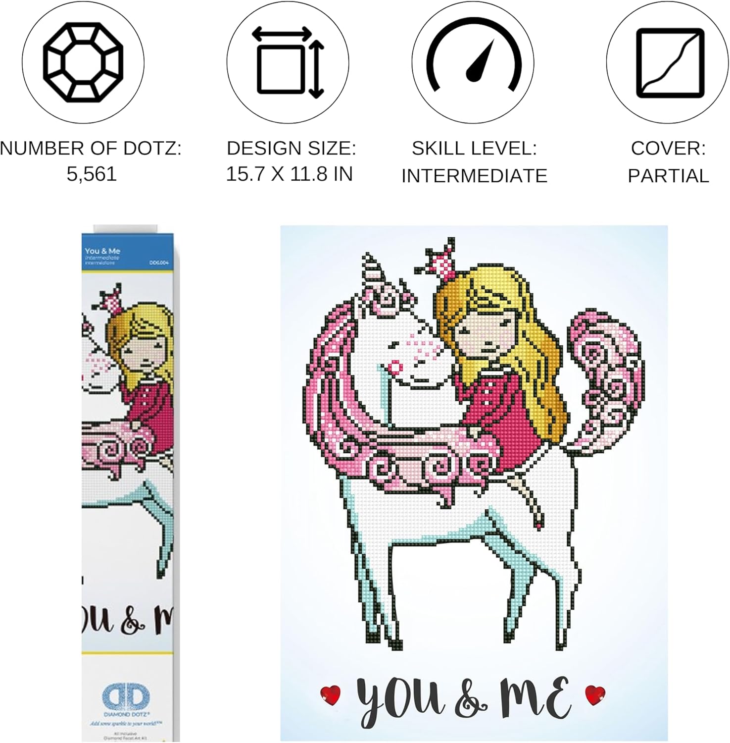 Diamon Dot Yo M Unicor Diamon Paintin Kit fo Adult Diamon Ar Kit Relaxin Creativ Craf Ki wit Dot Gem 15.7inchx11.8inch