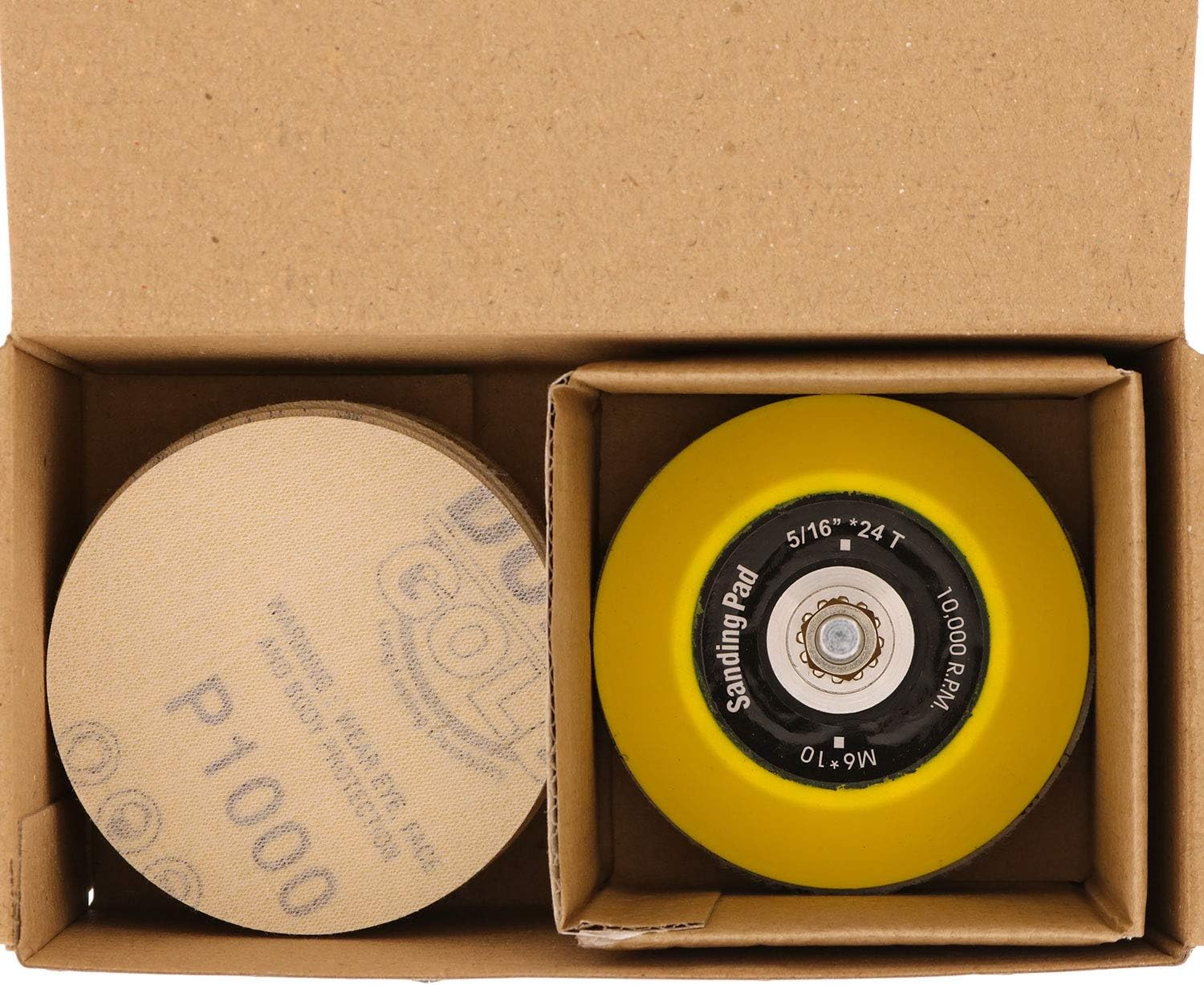 Dura-Gold - Premium - Variety Pack (40,60,80,120,220,320,400,600,800,1000) - 3inch Gold Hook & Loop Sanding Discs for DA Sanders - Box of 50 Sandpaper Finishing Discs for Automotive and Woodworking