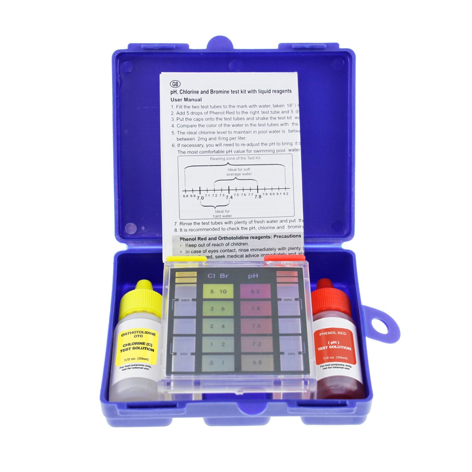 U.S Poo Suppl Standar 3-Wa Swimmin Poo Sp Tes Kit Test Wate fo pH Chlorin an Bromine