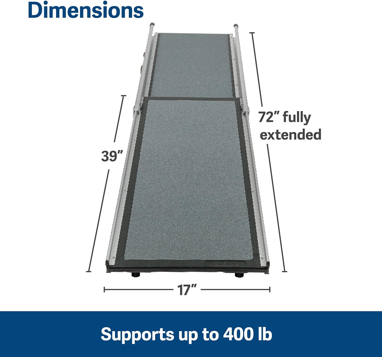 PetSafe Happy Ride Compact Telescoping Dog Ramp - Portable Pet Ramp for Cars, Trucks SUVs with Adjustable Sizing - Non-Slip Design - Lightweight Pet Mobility Assistance