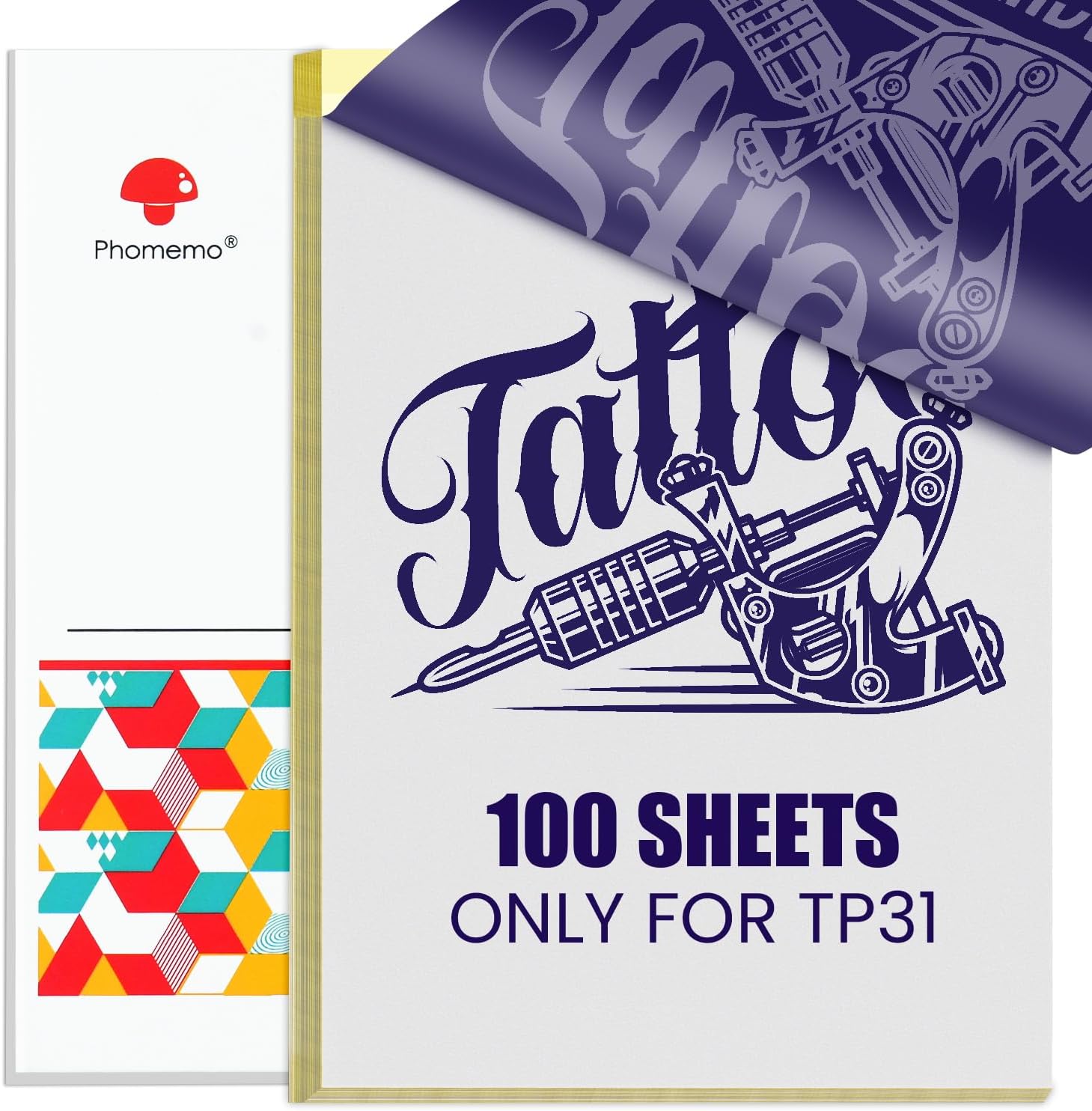 Phomem TP3 Tatto Transfe Pape Onl Fo TP3 Tatto Machine Printer 3.15inc 5.24inc Transfe Paper 100Pcs