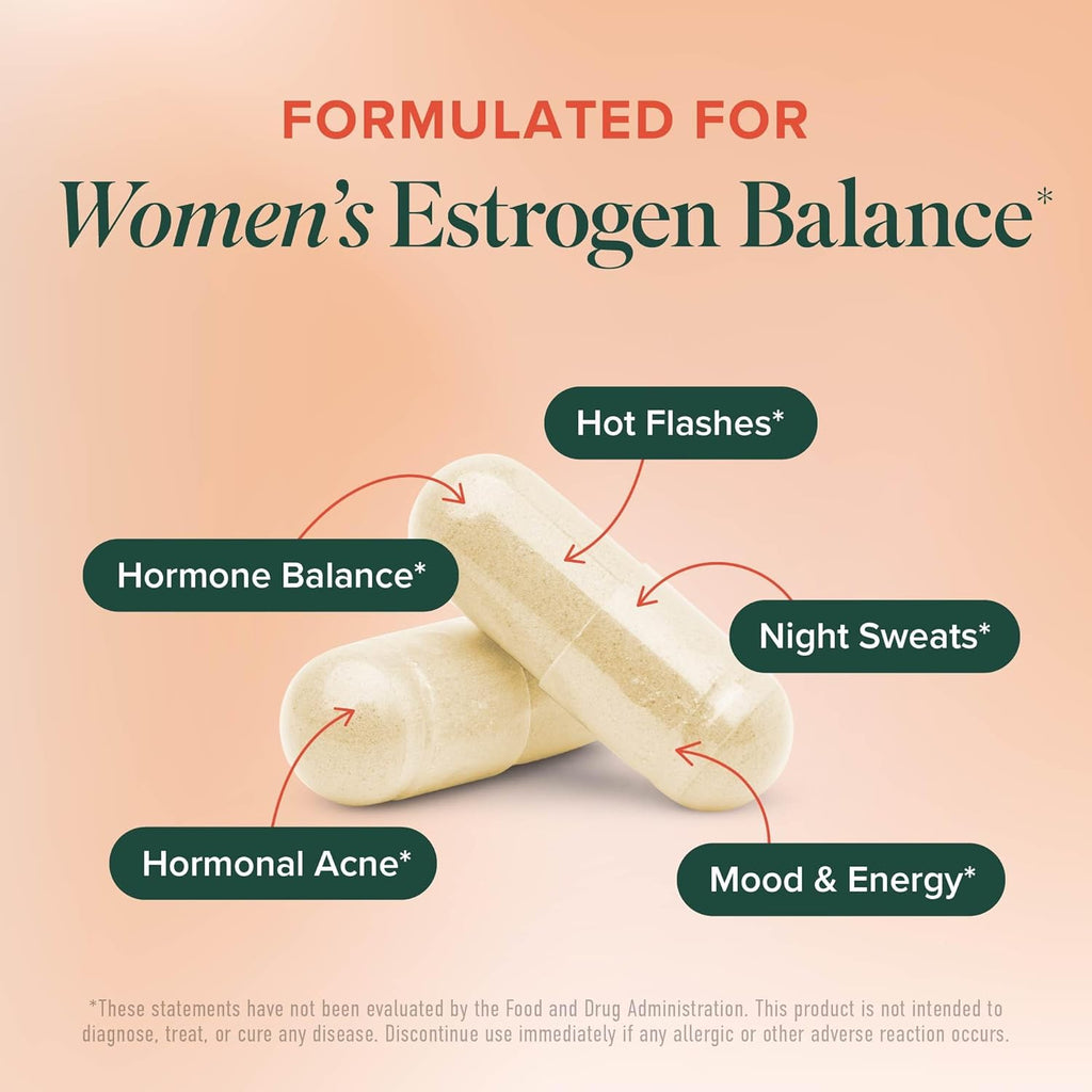 DI Supplemen fo Wome 25 m Estroge Hormon Balanc Menopause Ho Flashe Nigh Sweat Suppor DI Comple Estroge Supplemen fo Wome wit BioPerin Gluten-Fre 6 Ct
