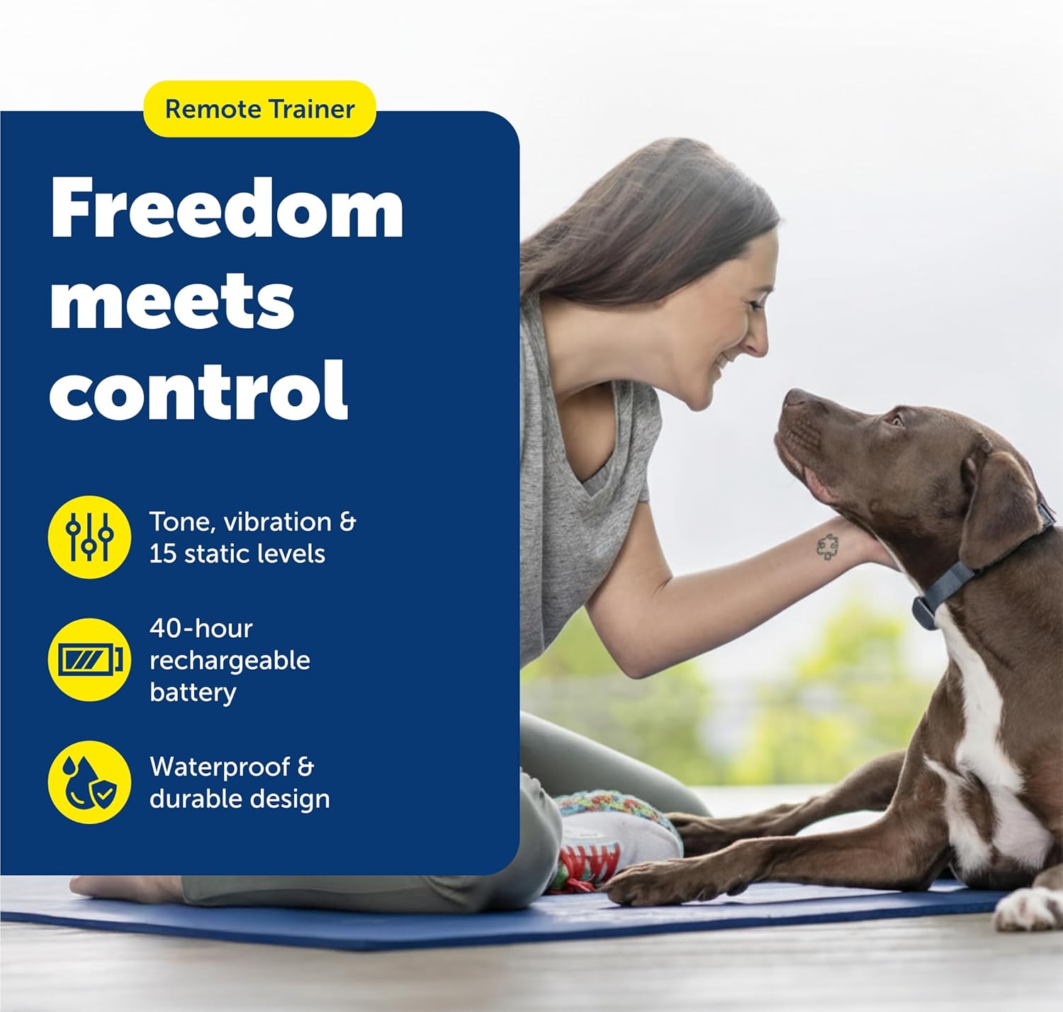 PetSafe 600 Yard Remote Training Collar ¨C Choose from Tone, Vibration, or 15 Levels of Static Stimulation ¨C Medium Range Option for Training Off Leash Dogs ¨C Waterproof and Durable ¨C Rechargeable