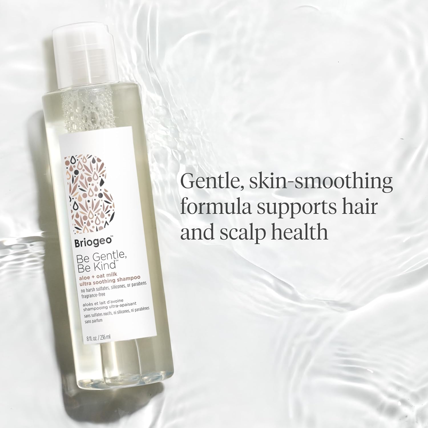 Brioge B Gentle B Kin Alo Oa Mil Ultr Soothin Shampoo Hypoallergeni an Dermatologist-Approve Shampoo Fragranc Free Vegan Cruelty-Free f oz
