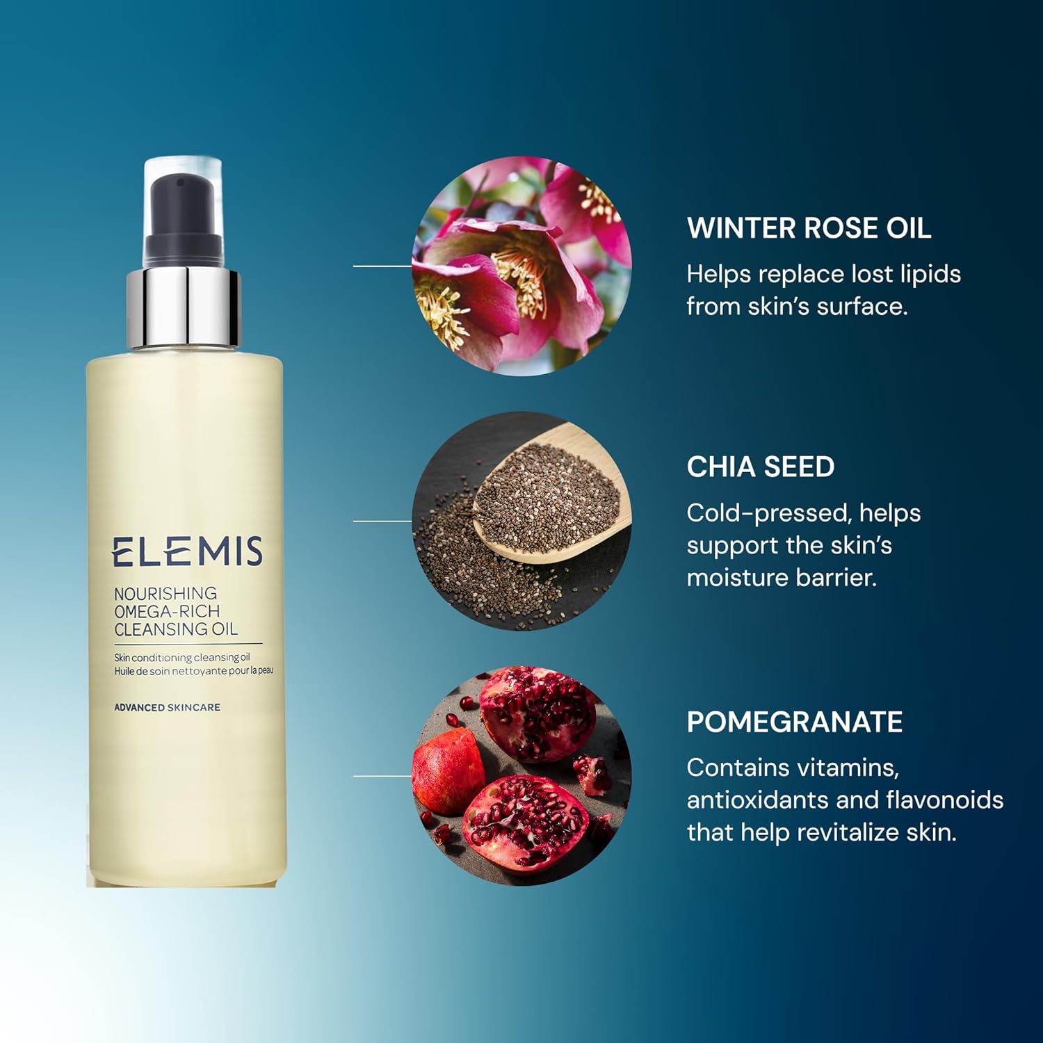 ELEMI Nourishin Omega-Ric Cleansin Oil Ski Conditionin Cleansin Oil 6. F Oz