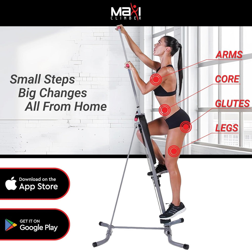 MaxiClimbe 2. Vertica Climbe ER (Elasti Resistanc System Eas t Assemble Foldin Exercis Machin Combine Cardi Strengt Trainin fo Lo Impact Ful Bod Workou Fre Fitnes App