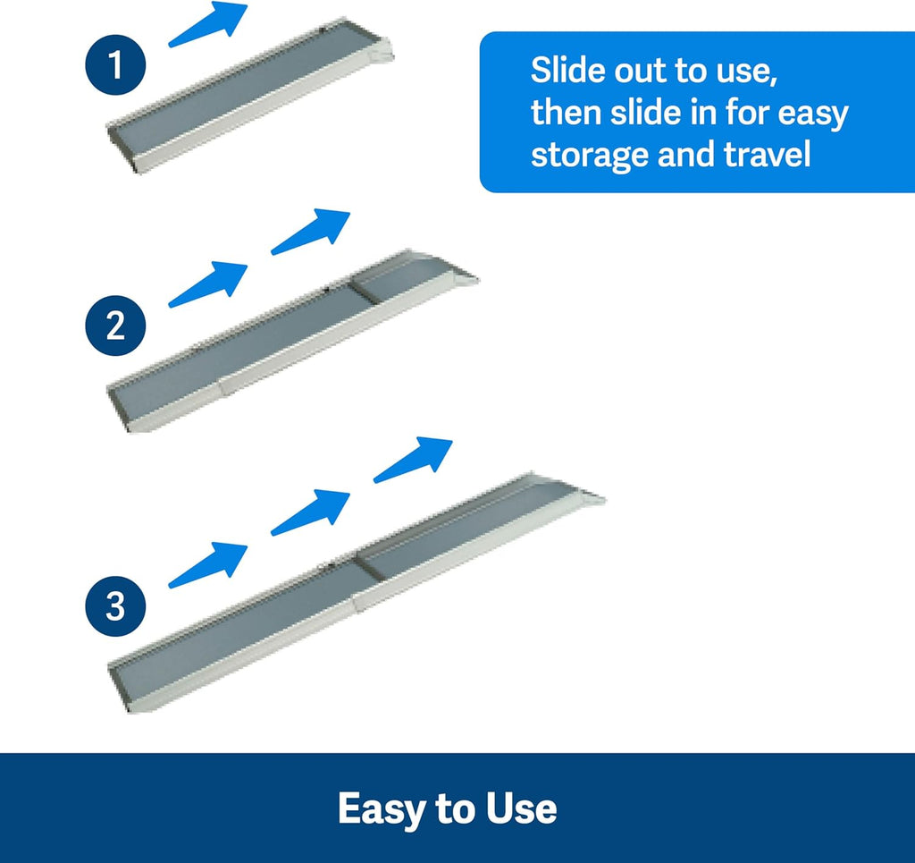 PetSafe Happy Ride Compact Telescoping Dog Ramp - Portable Pet Ramp for Cars, Trucks SUVs with Adjustable Sizing - Non-Slip Design - Lightweight Pet Mobility Assistance
