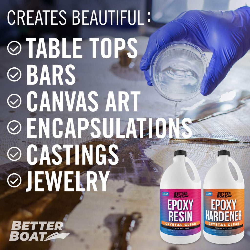 Craf Resi Epox Kit Gallo Total 2-Par Crysta Clea Supplie fo Beginners Include Mold fo Tableto Art Jewelr Casting DI Tumblers Wood an Boa Projects