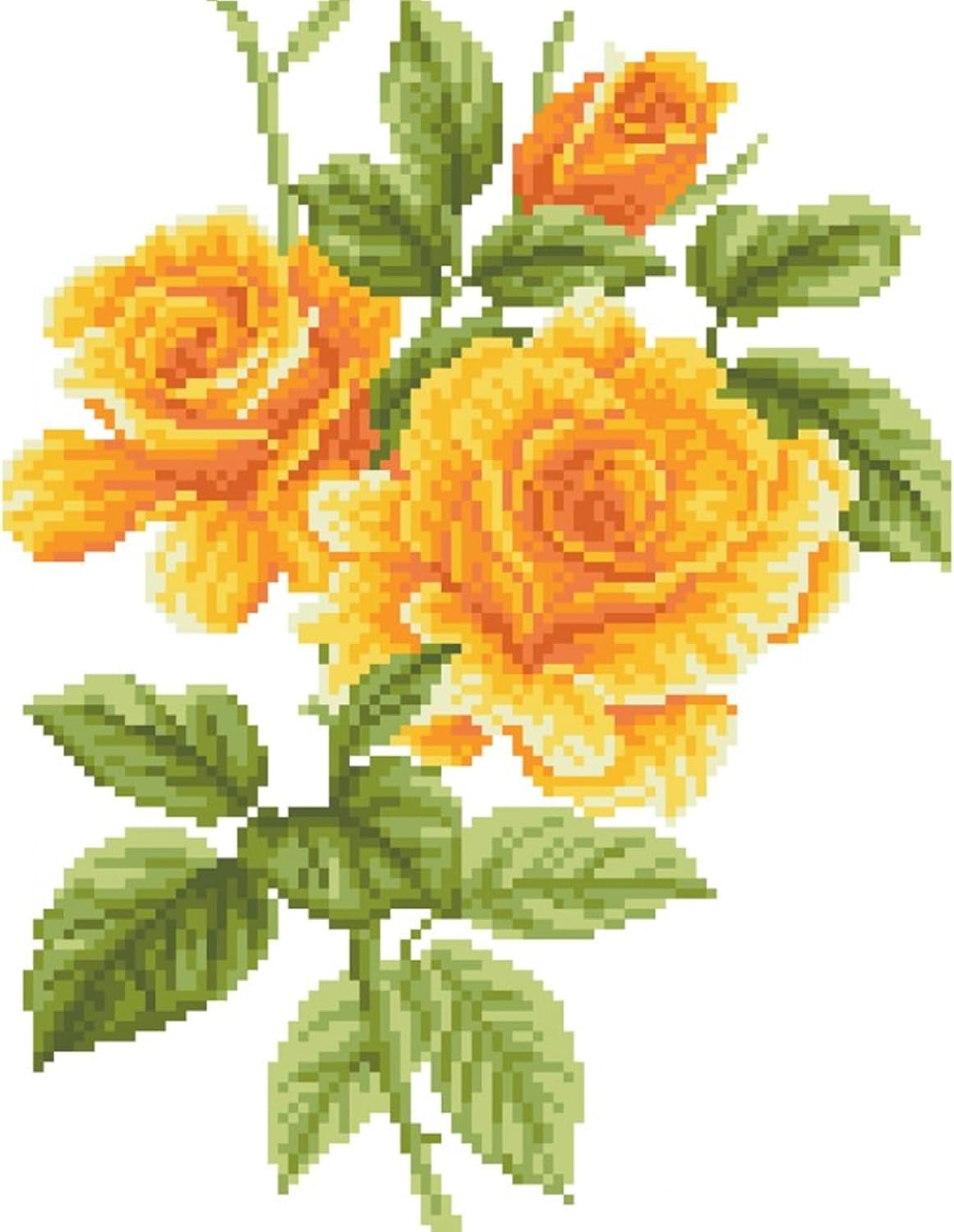 DIAMON DOT Yello Ros Bouque Diamon Paintin Kit fo Adult Diamon Ar Kit Relaxin Creativ Craf Ki wit Dot Gem 14.2x11