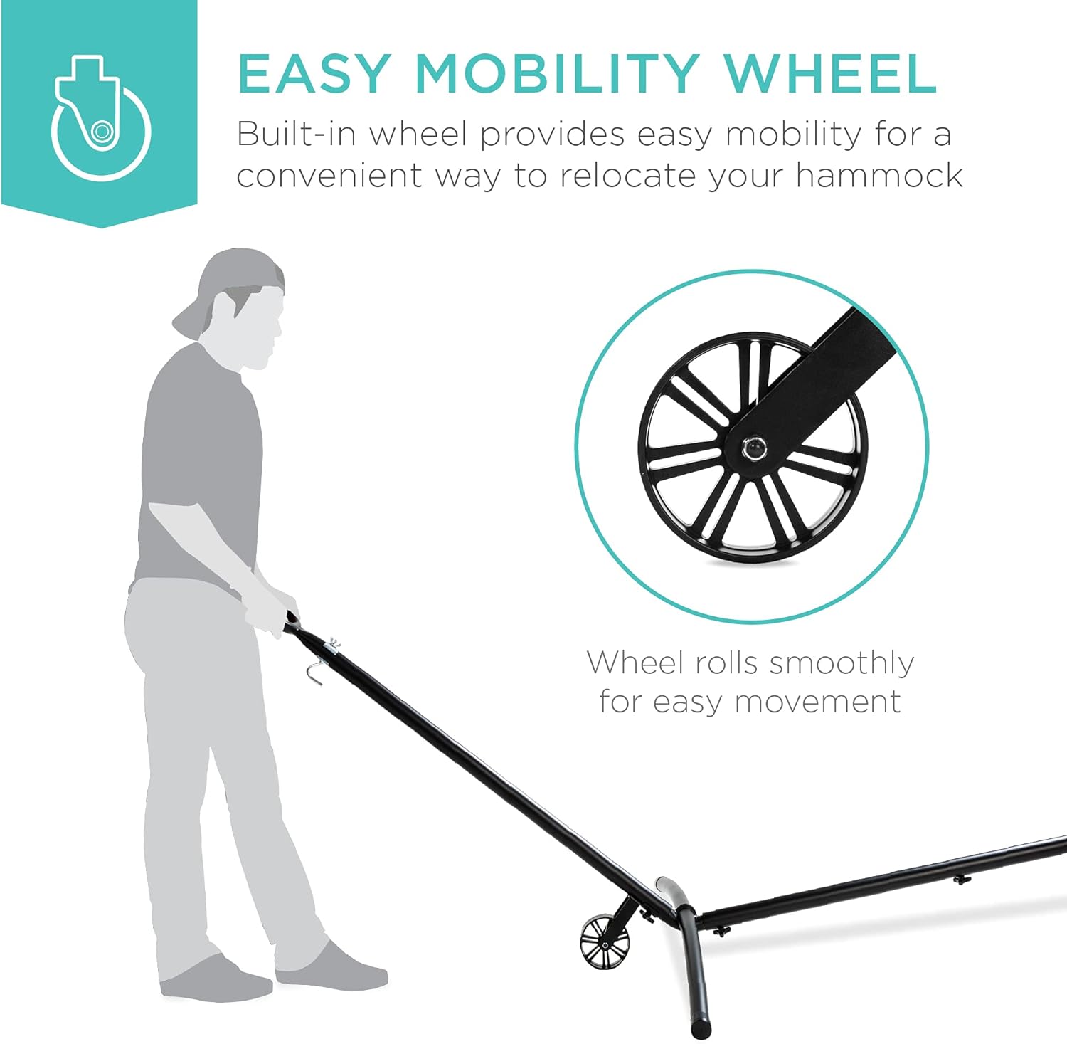 Bes Choic Product Portabl Heavy-Dut 9f Stee Hammoc Stan w/Built-i Wheel Carryin Case Weather-Resistan Finish 450l Capacity
