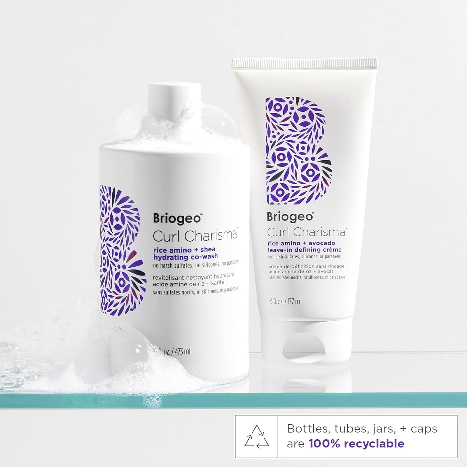 Briogeo Curl Charisma Rice Amino + Avocado Leave-In Defining Cr¨¨me, Anti Frizz Hair Styling Moisturizer, Leave In Cream for Wavy, Curly, Coily Hair, Boosts Hydration, Vegan, Cruelty-Free