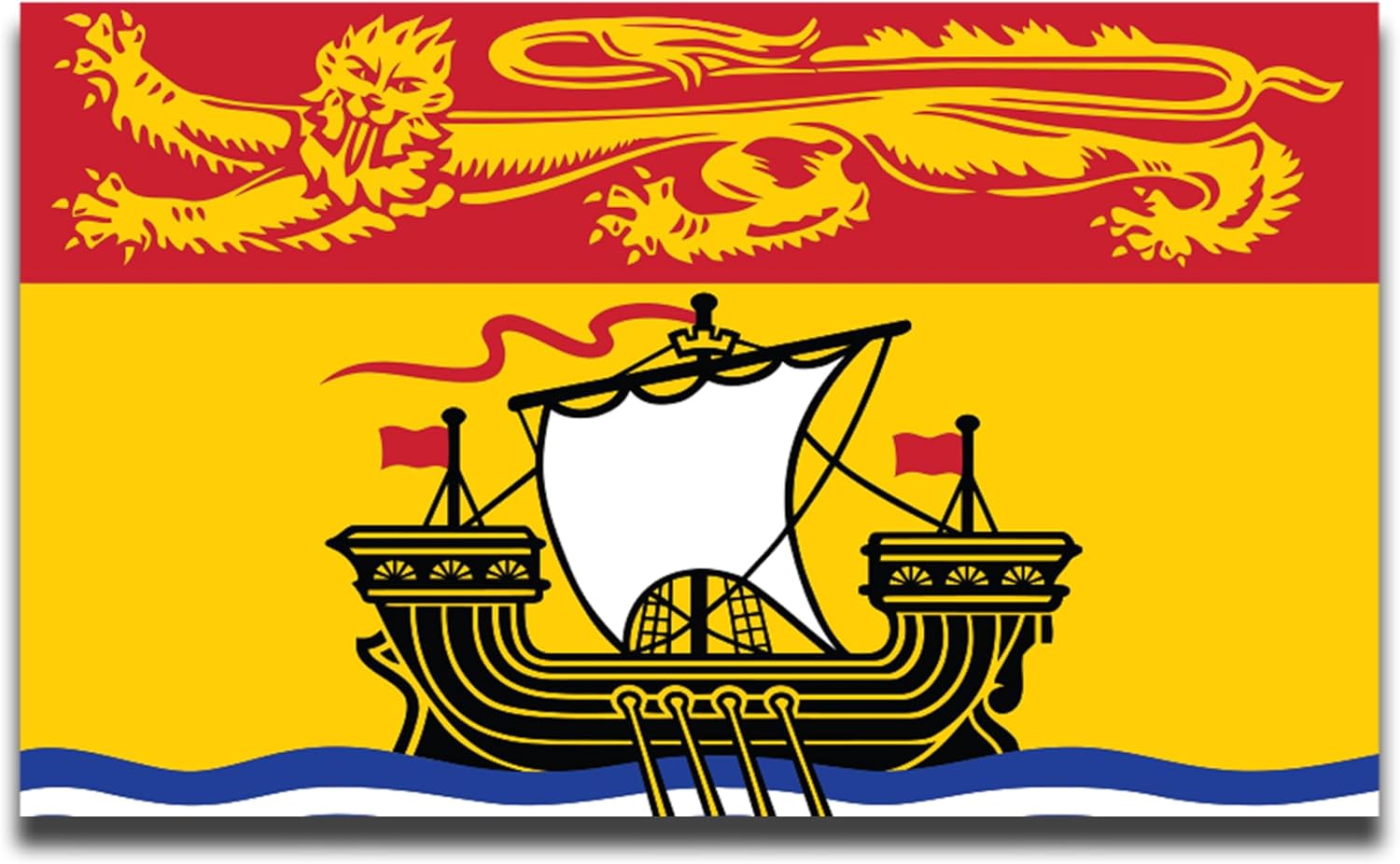 Magne M U Ne Brunswic Fla Magnet 4x Inches Flexibl Magneti Decal Heav Dut Magne Viny fo Car Truck SUV Fridge Locker Canadia Provinc Souvenir Mad i USA,