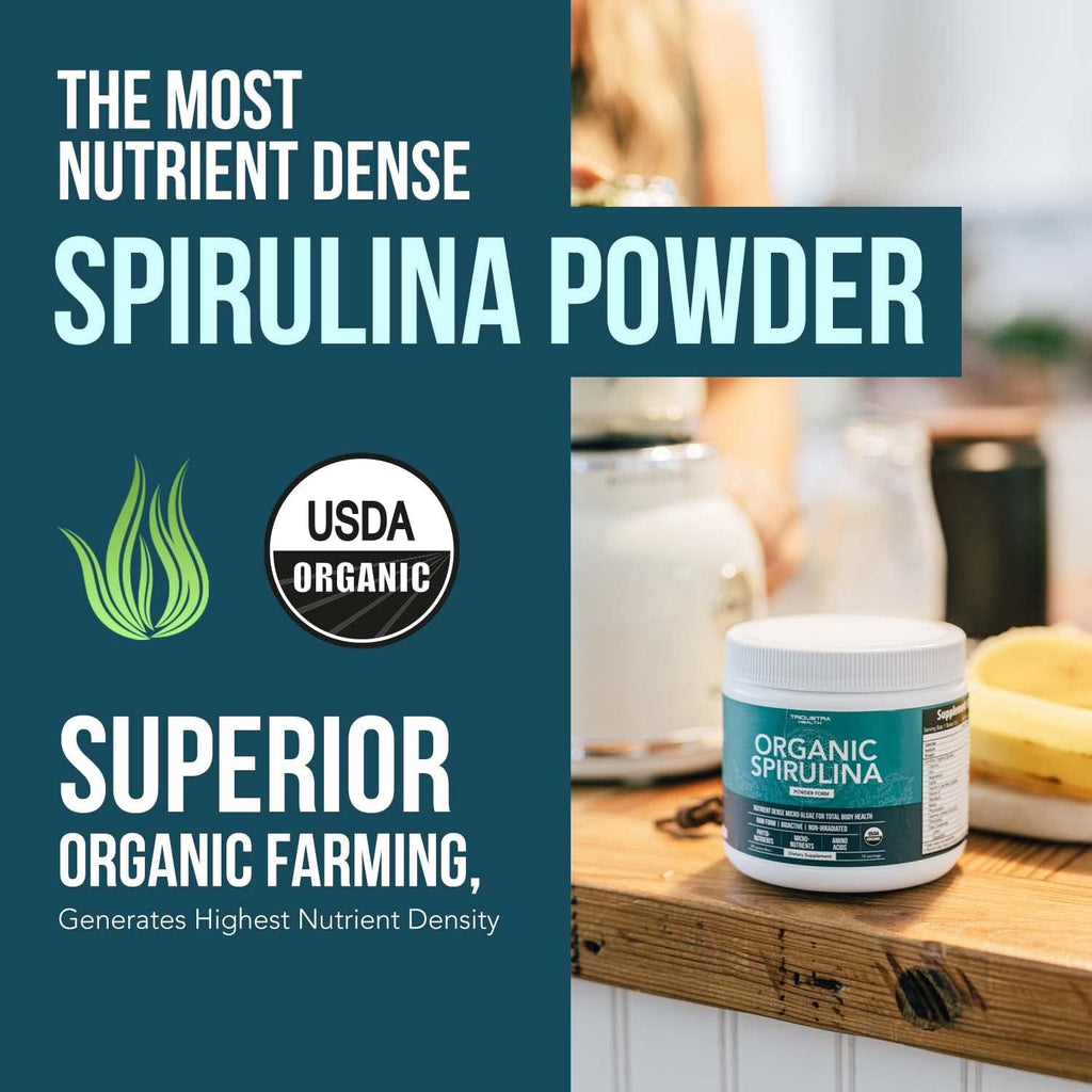Organi Spirulin Powde Mad wit Parry Spirulina Know fo Superio Purit an Nutrien Densit Vega Farmin Non-Irradiate Blue-Gree Alga Superfoo Supplemen 7 Serving  oz